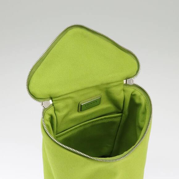 PRADA Shoulder Bag Canvas Silver Green - Picture 9 of 10